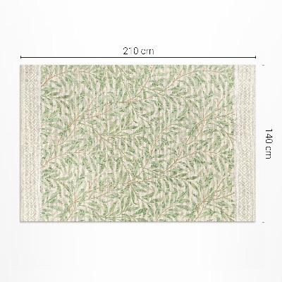 Tapis vinyle rectangulaire Illustration de feuille vintage de William Morris