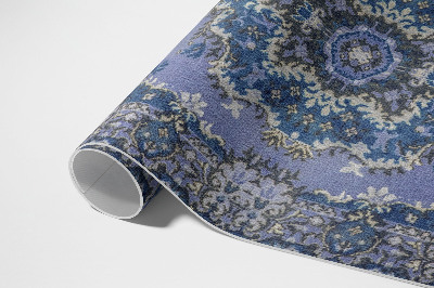 Tapis vinyle rectangulaire Bleu traditionnel du Moyen-Orient