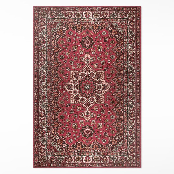 Tapis vinyle Motif persan rouge à fleurs anciennes