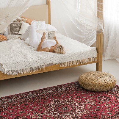 Tapis vinyle Motif persan rouge à fleurs anciennes