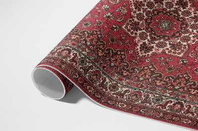 Tapis vinyle Motif persan rouge à fleurs anciennes