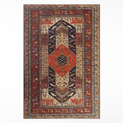 Tapis vinyle rectangulaire Ornement décoratif de conception orientale