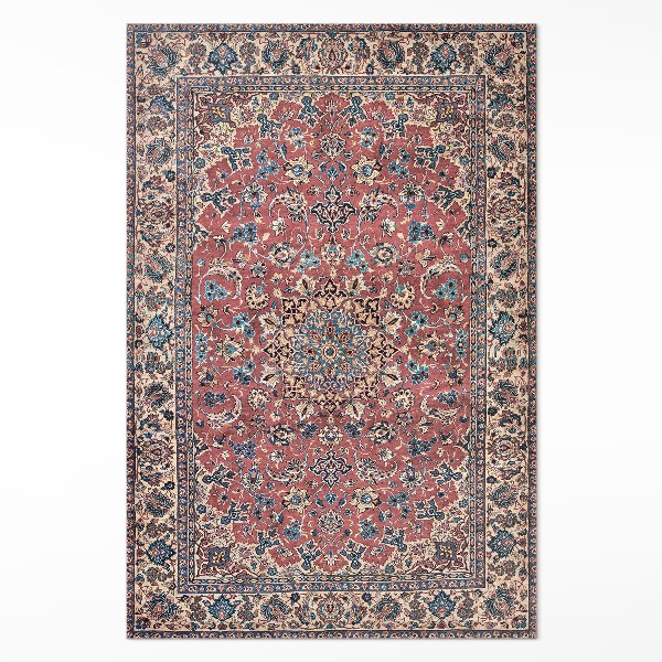 Tapis vinyle rectangulaire Rouge traditionnel du Moyen-Orient