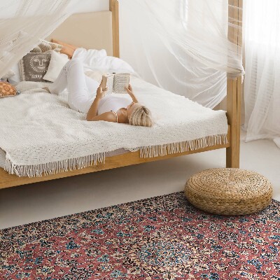 Tapis vinyle rectangulaire Rouge traditionnel du Moyen-Orient