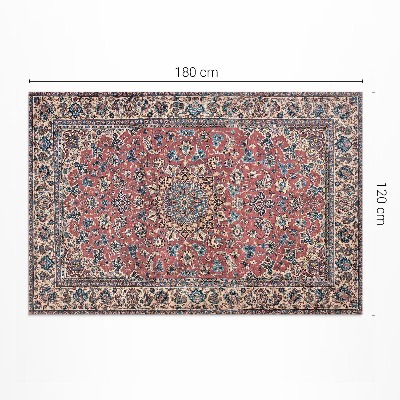 Tapis vinyle rectangulaire Rouge traditionnel du Moyen-Orient