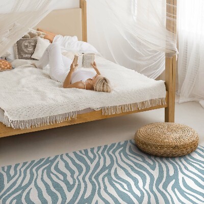 Tapis vinyle rectangulaire Vagues en bleu pastel