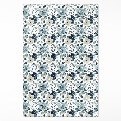 Tapis vinyle rectangulaire Motif floral régulier de fleurs peintes