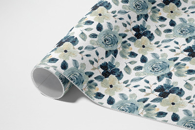 Tapis vinyle rectangulaire Motif floral régulier de fleurs peintes