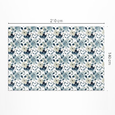 Tapis vinyle rectangulaire Motif floral régulier de fleurs peintes