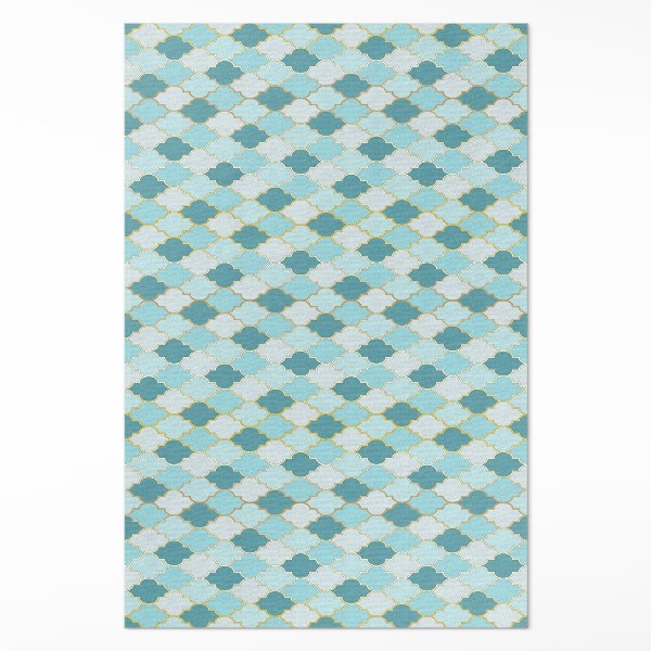 Tapis vinyle rectangulaire Carreaux décoratifs en mosaïque bleue
