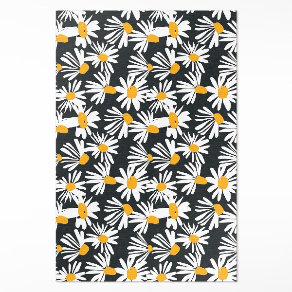 Tapis vinyle rectangulaire Marguerites peintes, fleurs sauvages