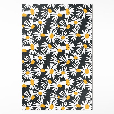 Tapis vinyle rectangulaire Marguerites peintes, fleurs sauvages