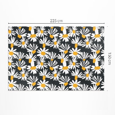 Tapis vinyle rectangulaire Marguerites peintes, fleurs sauvages