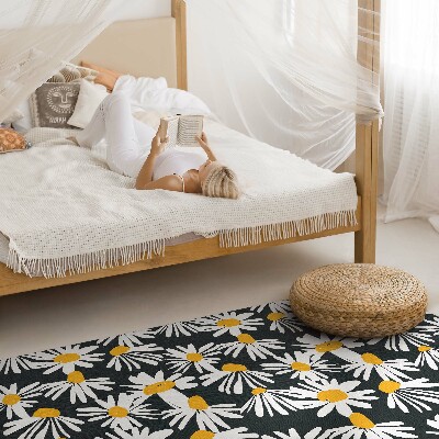 Tapis vinyle rectangulaire Marguerites peintes, fleurs sauvages