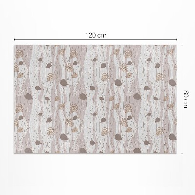 Tapis vinyle Illustration de feuilles bohèmes sur fond de vagues