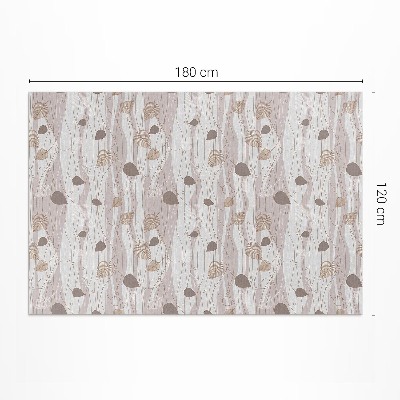Tapis vinyle Illustration de feuilles bohèmes sur fond de vagues