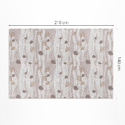 Tapis vinyle Illustration de feuilles bohèmes sur fond de vagues