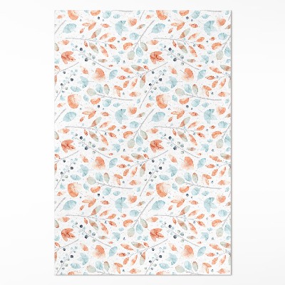 Tapis vinyle rectangulaire Aquarelle de brindilles et de feuilles bohèmes