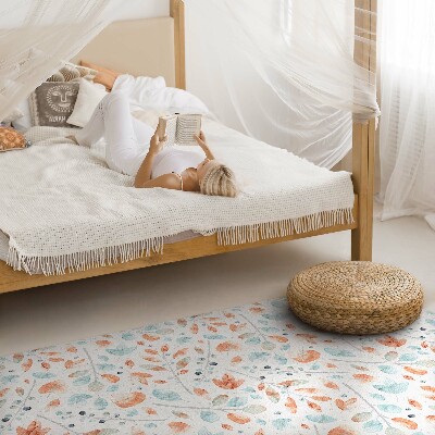 Tapis vinyle rectangulaire Aquarelle de brindilles et de feuilles bohèmes