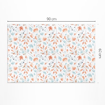 Tapis vinyle rectangulaire Aquarelle de brindilles et de feuilles bohèmes