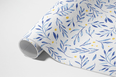 Tapis vinyle rectangulaire Aquarelle brindilles feuilles points bohème