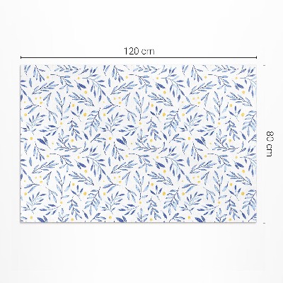 Tapis vinyle rectangulaire Aquarelle brindilles feuilles points bohème