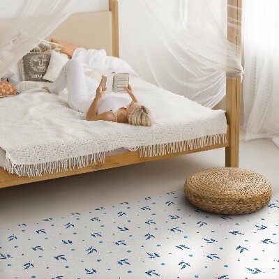 Tapis vinyle rectangulaire Aquarelle bohème à petites feuilles et points