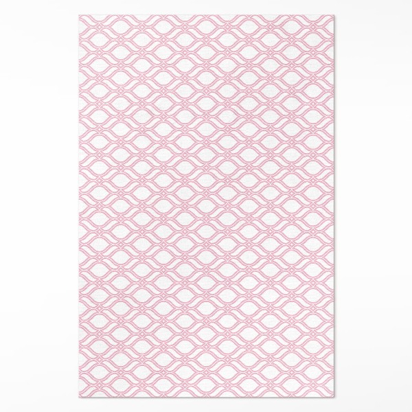 Tapis vinyle Petite mosaïque tressée rose poudré