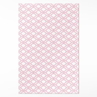Tapis vinyle Petite mosaïque tressée rose poudré