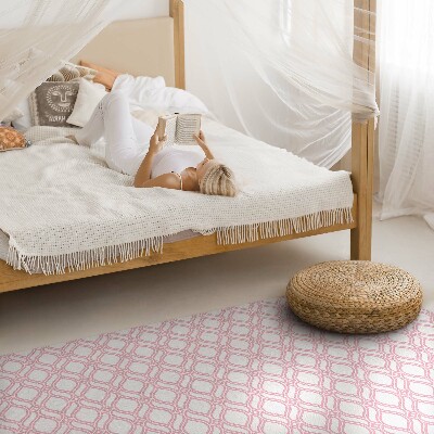 Tapis vinyle Petite mosaïque tressée rose poudré