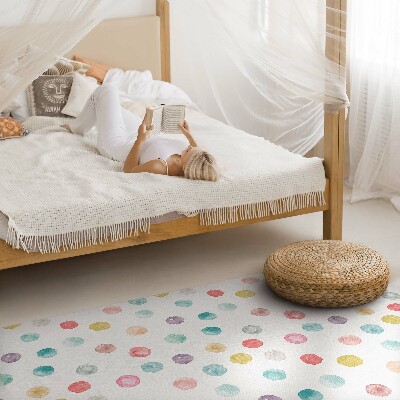 Tapis vinyle rectangulaire Points peints aquarelle bohème