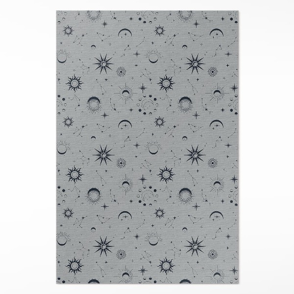 Tapis vinyle rectangulaire Lunes, soleils, étoiles, vintage