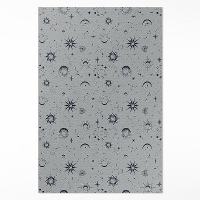 Tapis vinyle rectangulaire Lunes, soleils, étoiles, vintage