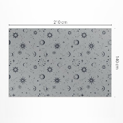 Tapis vinyle rectangulaire Lunes, soleils, étoiles, vintage
