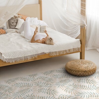 Tapis vinyle rectangulaire Motif bohème délicat de feuilles tropicales