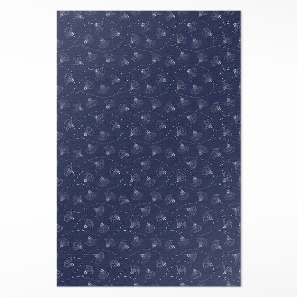 Tapis vinyle rectangulaire Feuilles de ginkgo dans un style bohème vintage