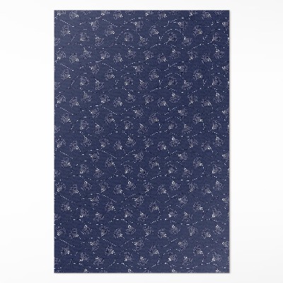 Tapis vinyle rectangulaire Feuilles de ginkgo dans un style bohème vintage