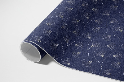 Tapis vinyle rectangulaire Feuilles de ginkgo dans un style bohème vintage