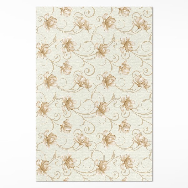 Tapis vinyle rectangulaire Belles fleurs de plantes dans un style ornemental