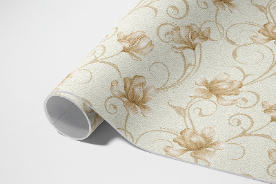 Tapis vinyle rectangulaire Belles fleurs de plantes dans un style ornemental