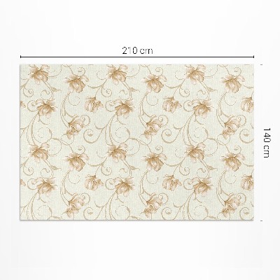 Tapis vinyle rectangulaire Belles fleurs de plantes dans un style ornemental