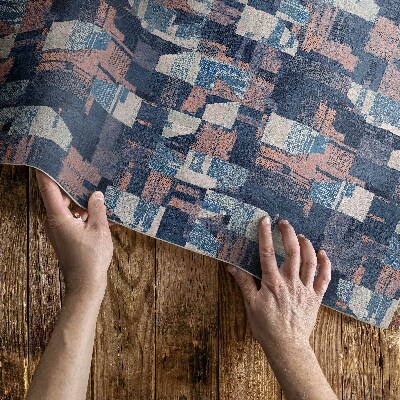 Tapis vinyle rectangulaire Mosaïque abstraite de style rétro vintage