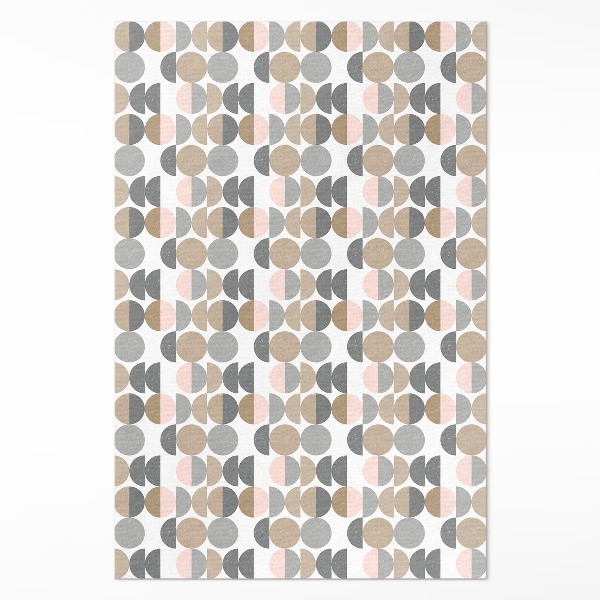 Tapis vinyle rectangulaire Motif rétro géométrique de cercles et de croissants