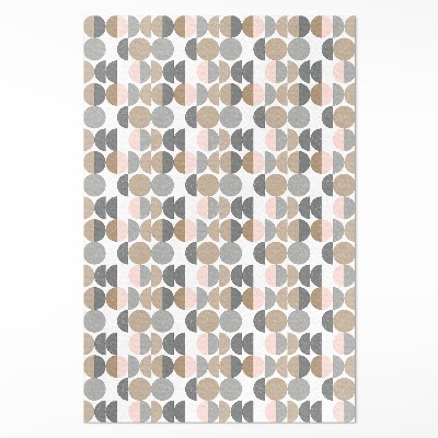 Tapis vinyle rectangulaire Motif rétro géométrique de cercles et de croissants