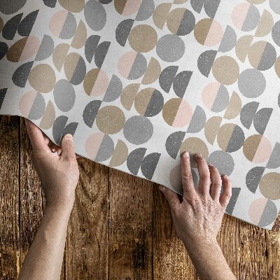 Tapis vinyle rectangulaire Motif rétro géométrique de cercles et de croissants