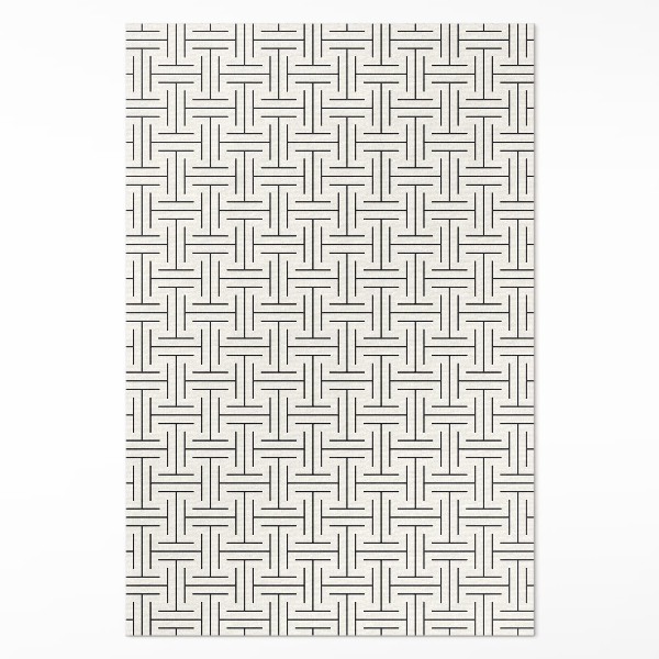 Tapis vinyle rectangulaire Labyrinthe minimaliste aux lignes régulières