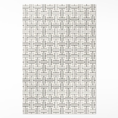 Tapis vinyle rectangulaire Labyrinthe minimaliste aux lignes régulières