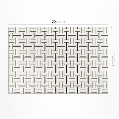 Tapis vinyle rectangulaire Labyrinthe minimaliste aux lignes régulières