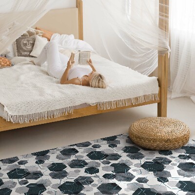 Tapis vinyle rectangulaire Aquarelle et hexagones linéaires