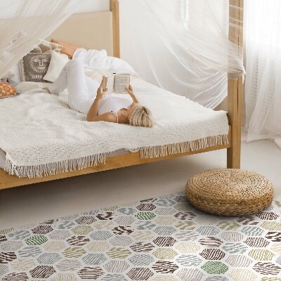 Tapis vinyle Hexagones à motifs aux couleurs pastel bohèmes